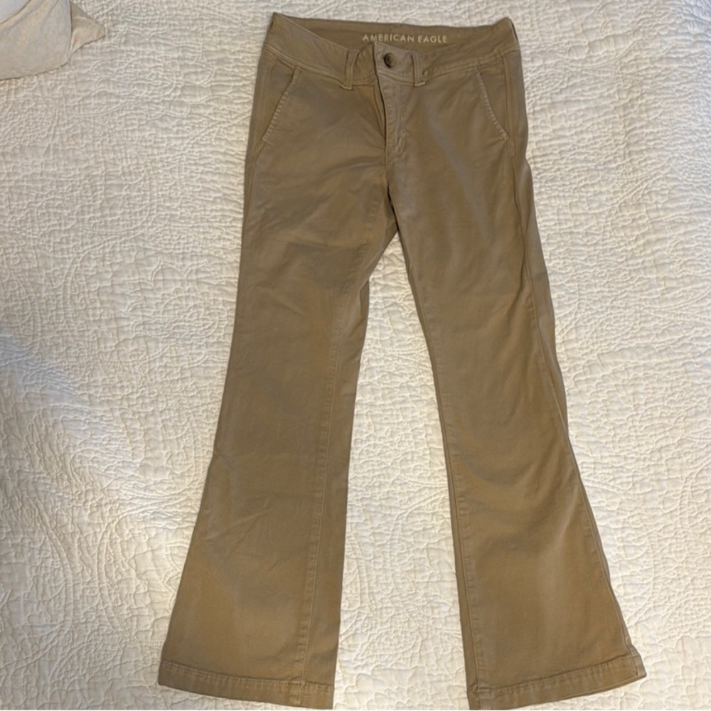 American Eagle Outfitters Tan Flare Pants Classic Boot Cut Style